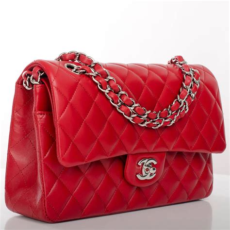 chanel red leather handbag|chanel 22 large handbags.